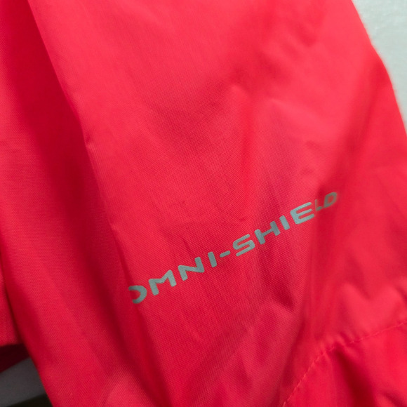 Columbia Light Rain Jacket Women's M Red Omni Shield Full Zip Up Hooded Pockets - Picture 5 of 16